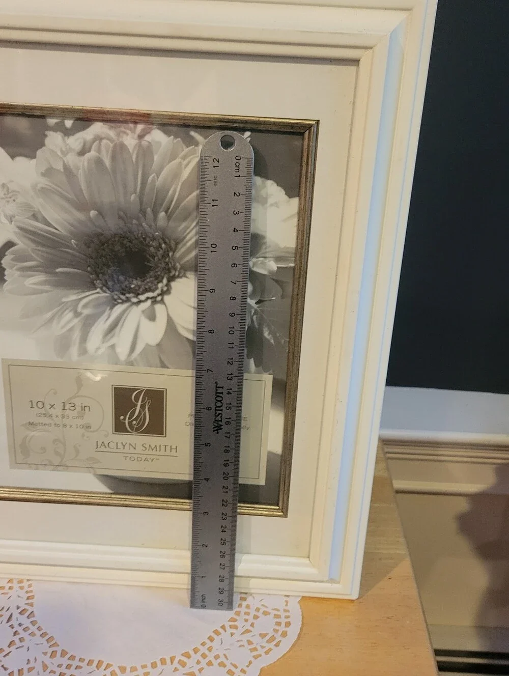 Jaclyn Smith White Frame with Gold Inner Trim